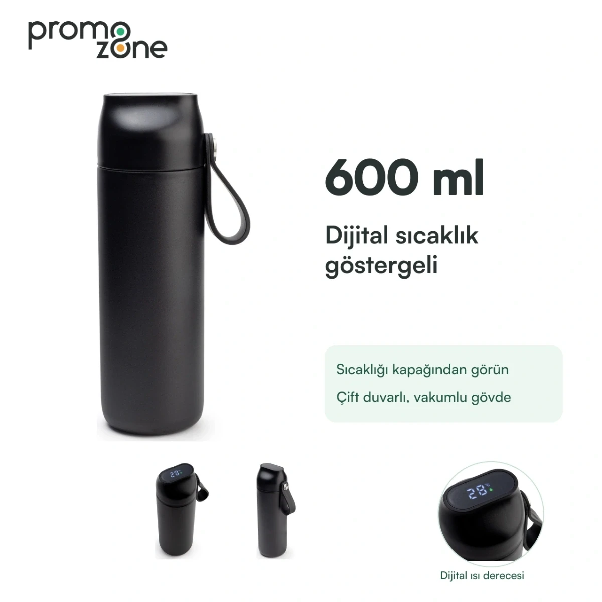 600 ml Dijital Sıcaklık Göstergeli Termos