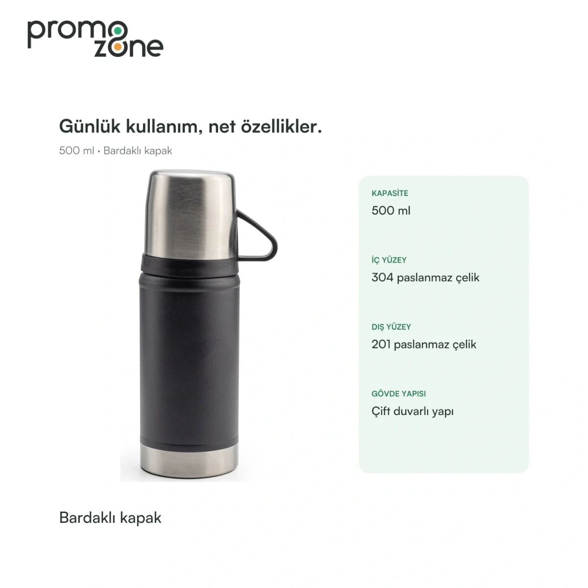 500 ml Bardak Kapaklı Termos Bardak