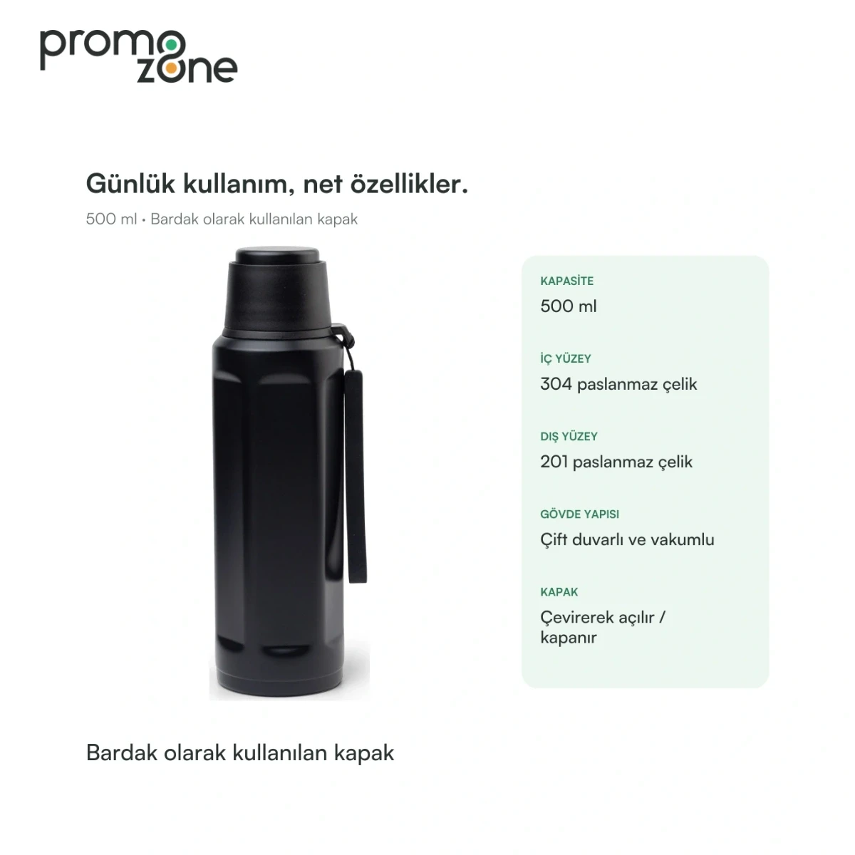 500 ml Bardak Kapaklı Termos