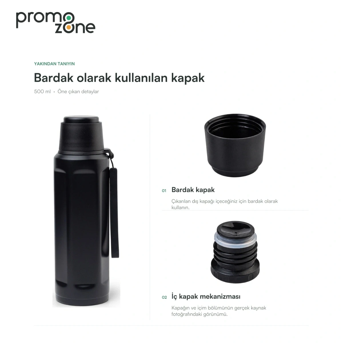 500 ml Bardak Kapaklı Termos