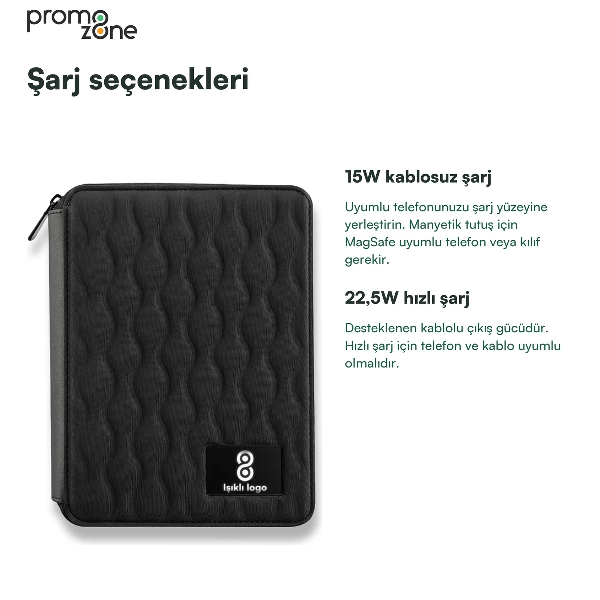 5.000 mAh MagSafe 22.5W Hızlı Şarj Destekli Ajanda Powerbank