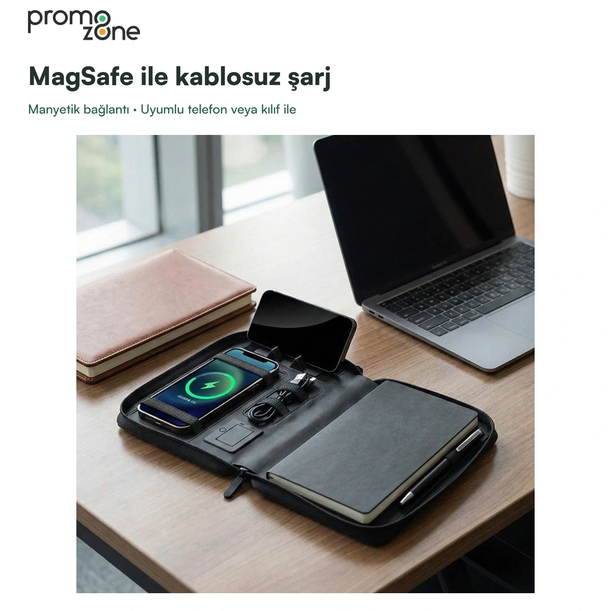 5.000 mAh MagSafe 22.5W Hızlı Şarj Destekli Ajanda Powerbank