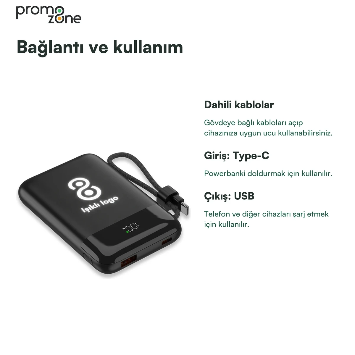 10000 mAh Kablosuz Şarj Özellikli Vantuzlu Powerbank