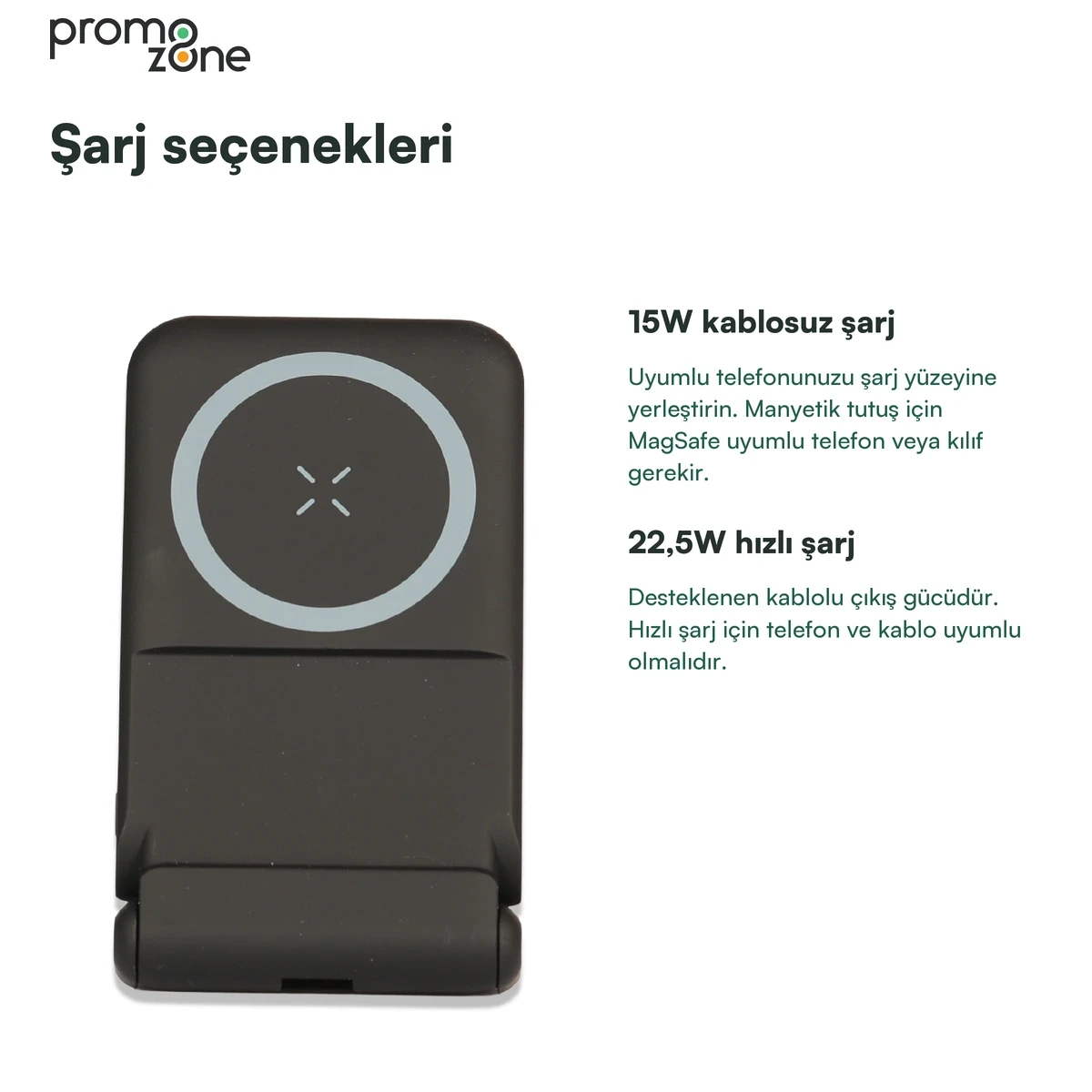 LED Işıklı Logo MagSafe Powerbank 10.000 mAh (22,5W Hızlı Şarj / 15W Wireless Şarj)