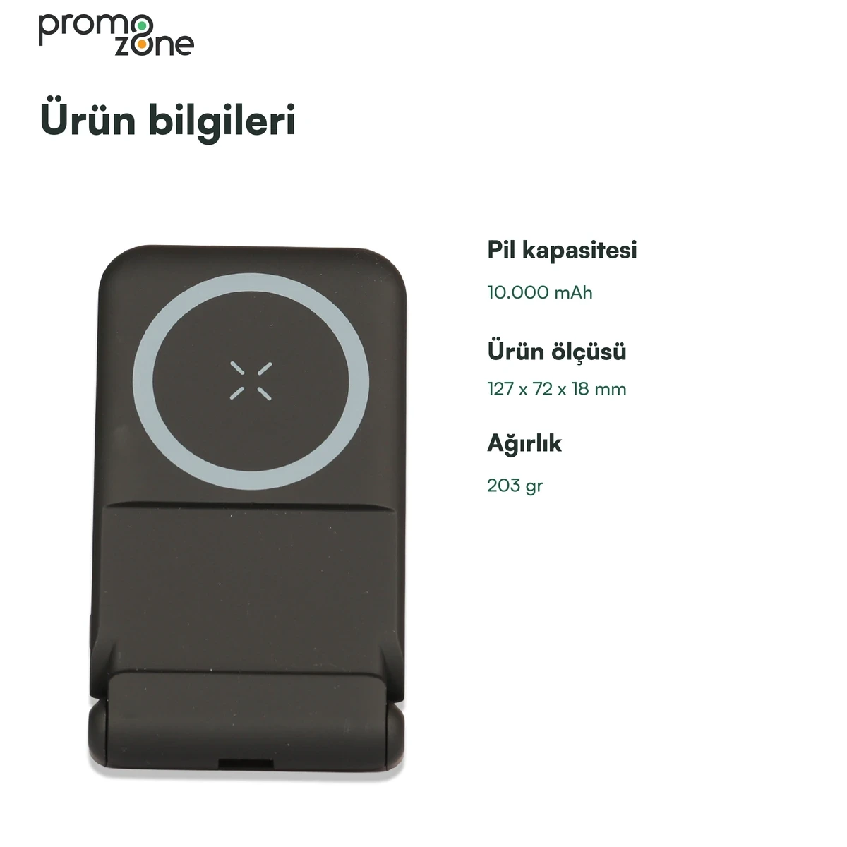 LED Işıklı Logo MagSafe Powerbank 10.000 mAh (22,5W Hızlı Şarj / 15W Wireless Şarj)