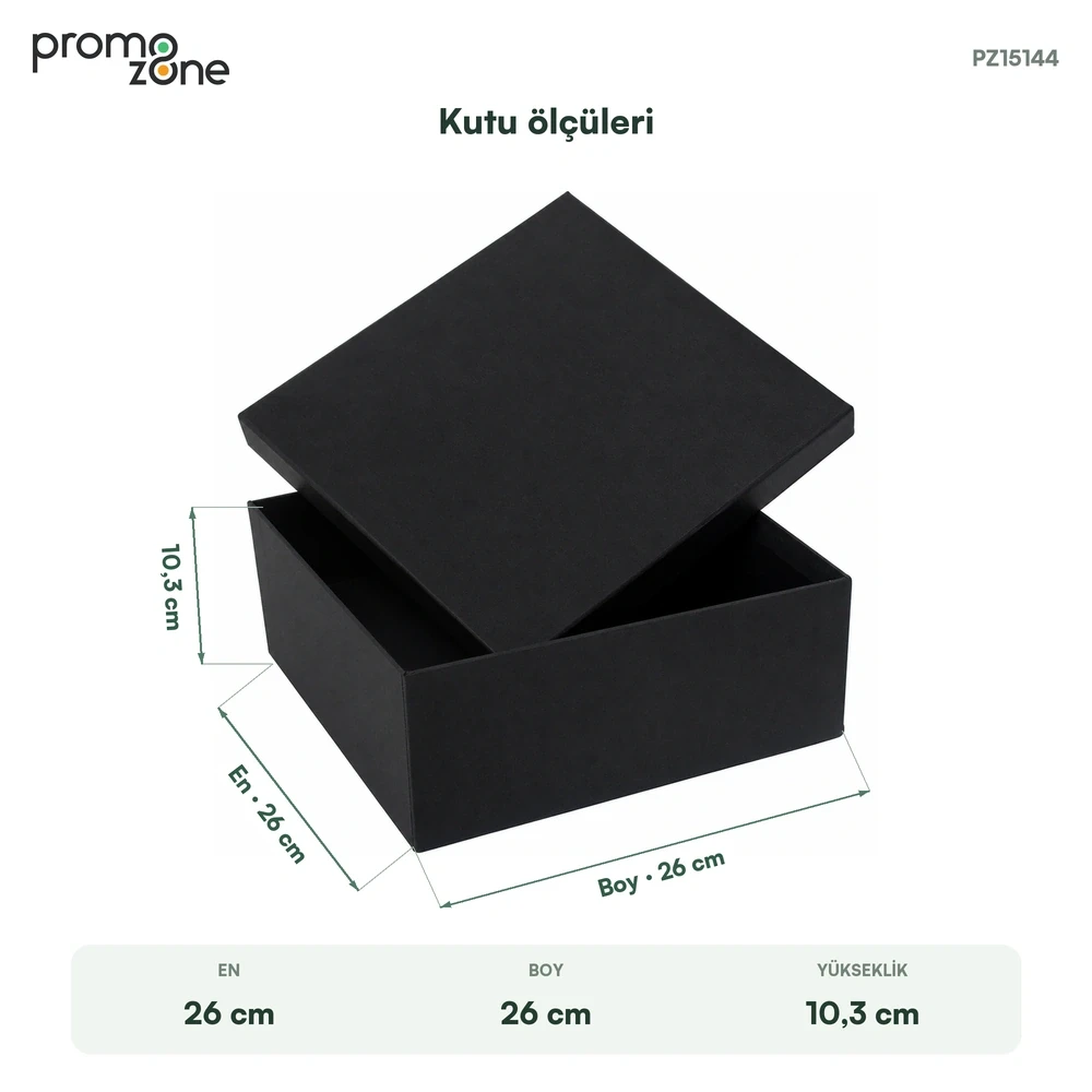 26 × 26 × 10,3 cm Sıvamalı Kare Yüksek Orta Boy Boş Hediye Kutusu