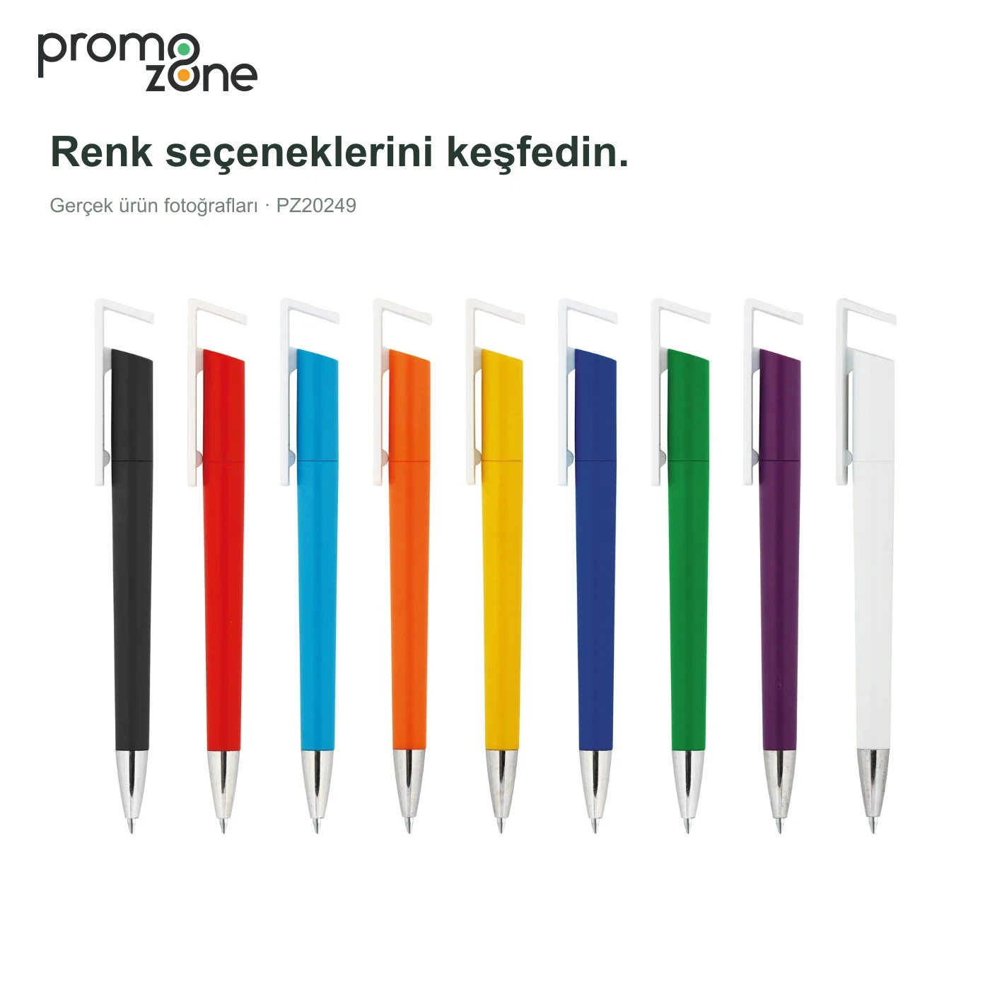 Telefon Standlı Basmalı Plastik Tükenmez Kalem