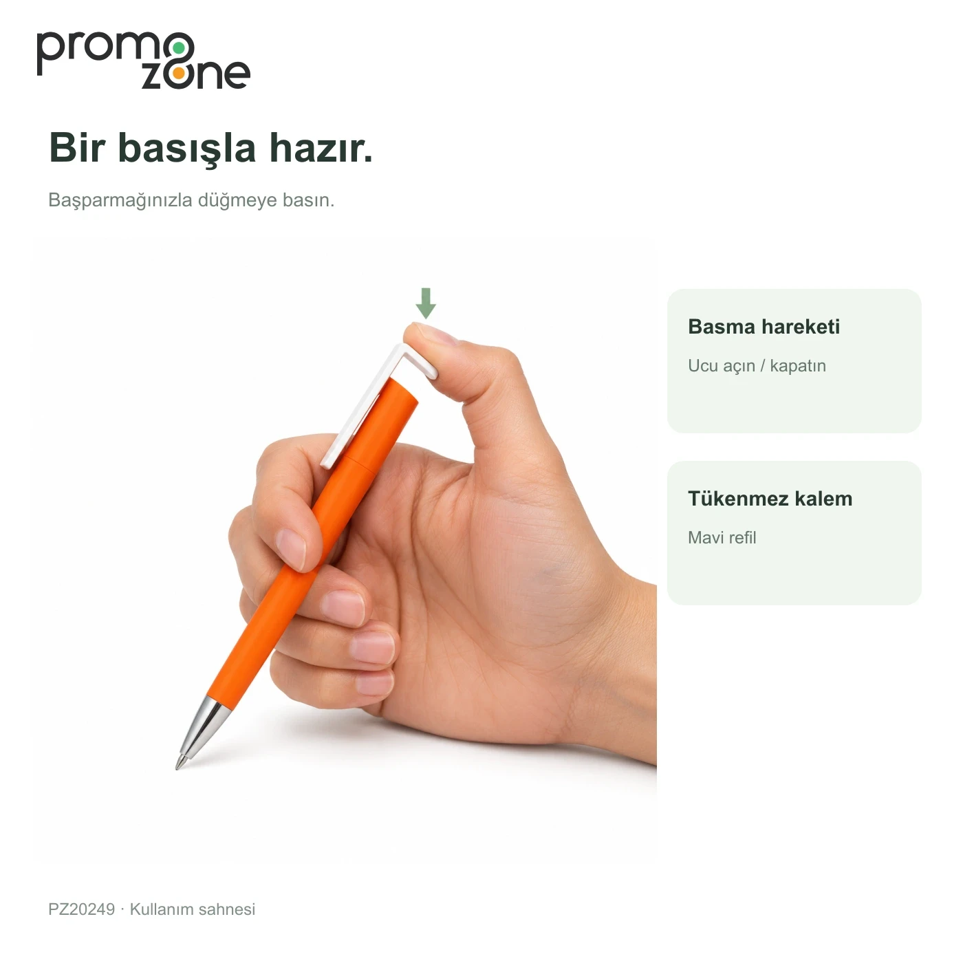 Telefon Standlı Basmalı Plastik Tükenmez Kalem