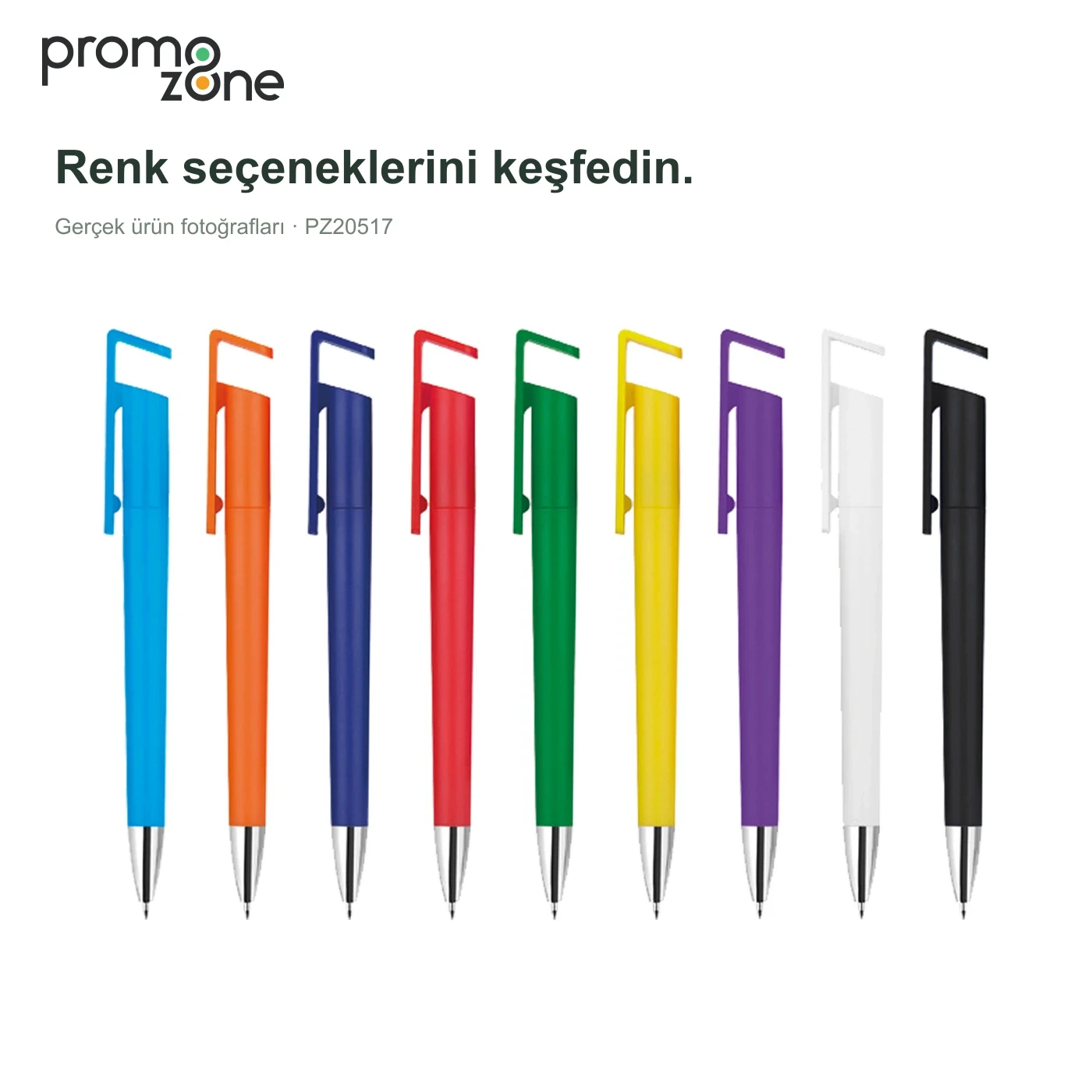 Telefon Standlı Basmalı Plastik Tükenmez Kalem