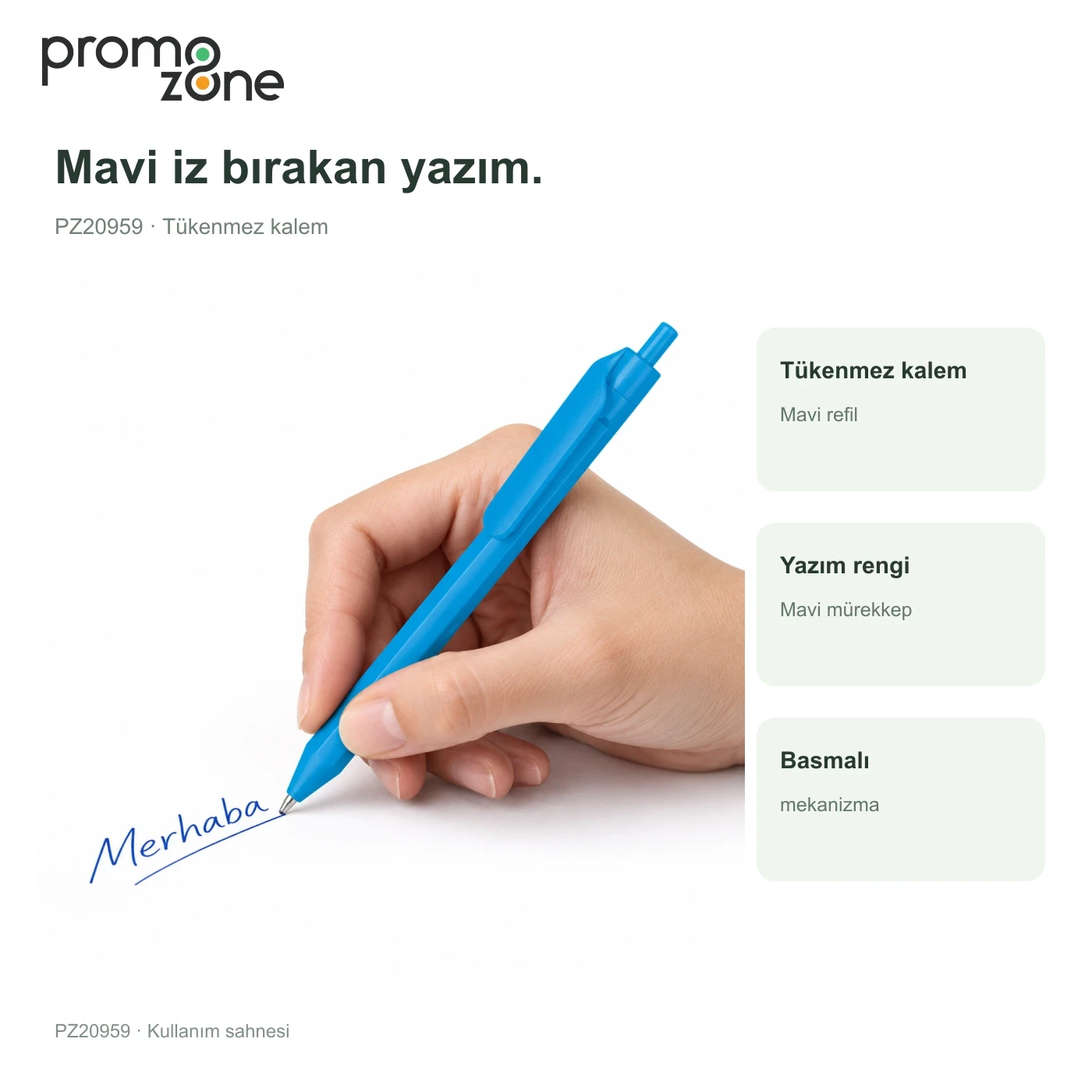 Plastik Basmalı Tükenmez Kalem Promozone