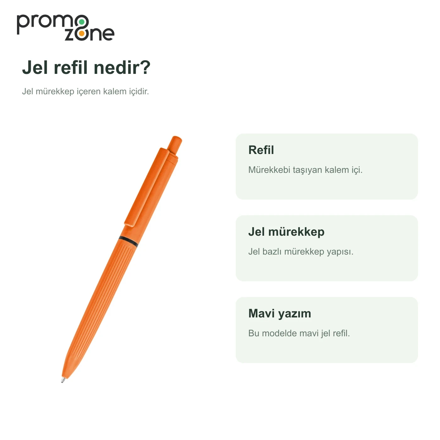 Plastik Basmalı Jel Kalem Promozone