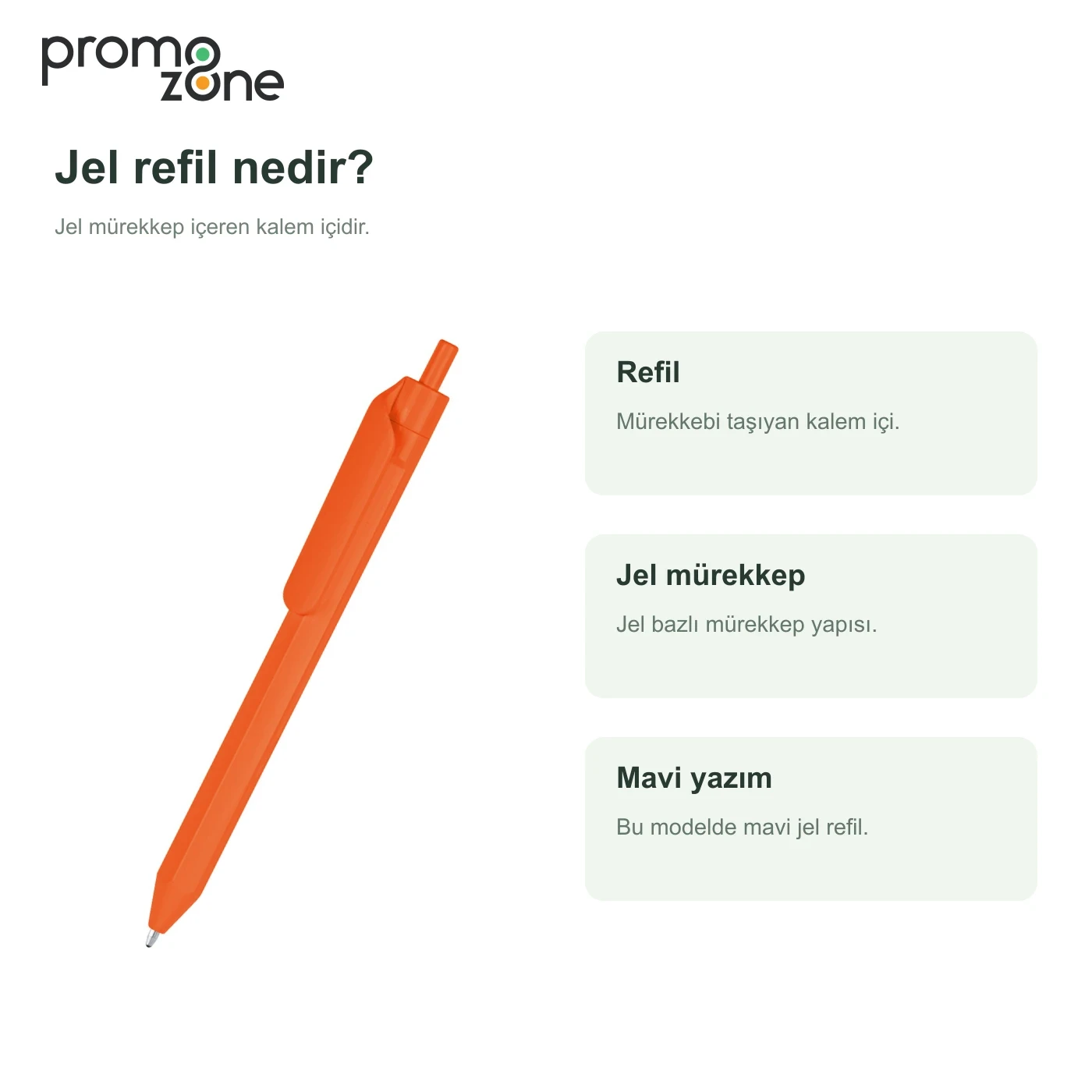 Plastik Basmalı Jel Kalem Promozone