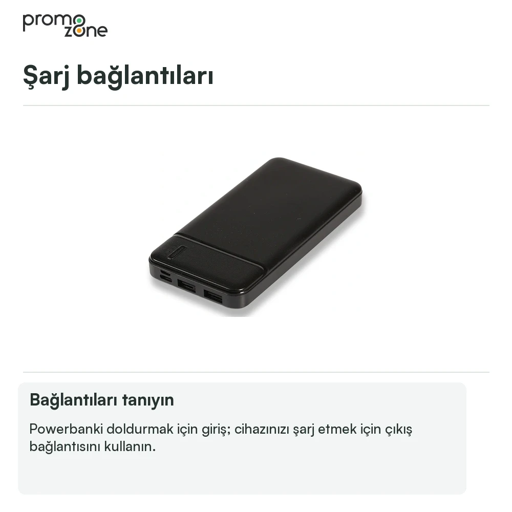 10000 mAh Led Güç Göstergeli Powerbank
