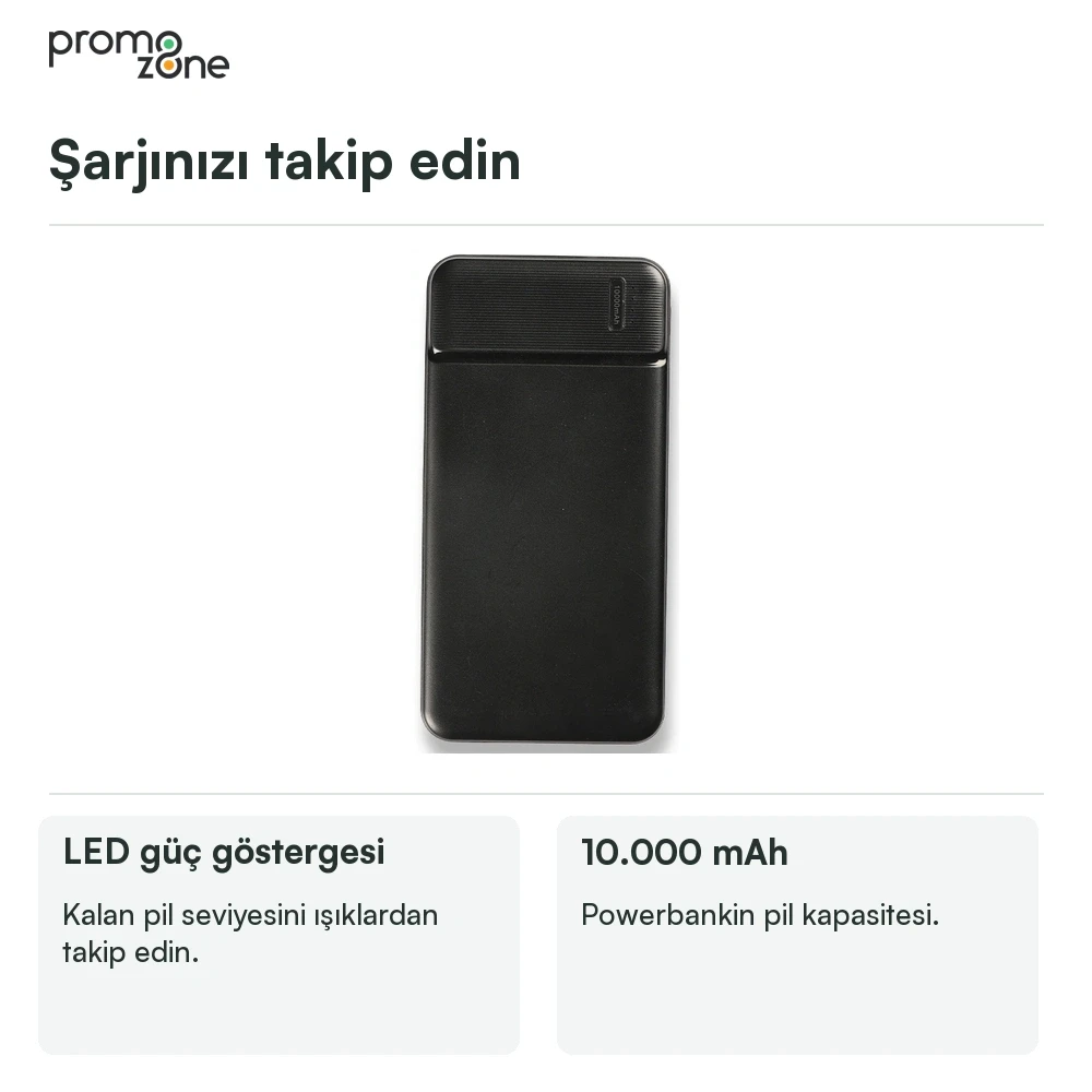 10000 mAh Led Güç Göstergeli Powerbank