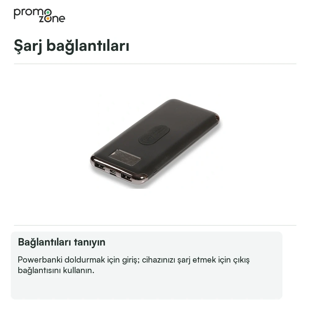 10.000 mAh Wireless Kablosuz Şarj Özellikli Dijital Ekranlı Powerbank