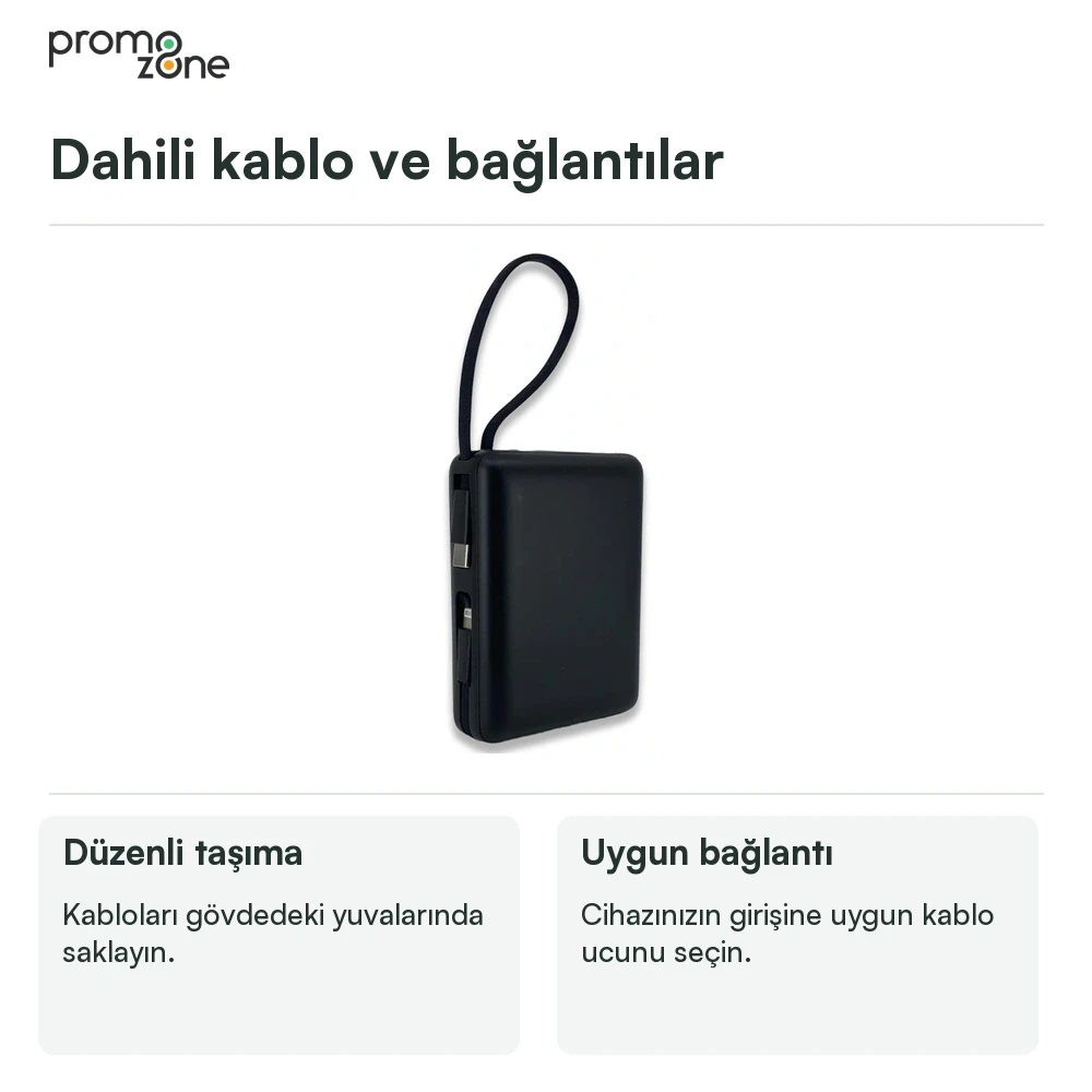 20.000 mAh Çift USB Girişli LED Göstergeli Powerbank Promozone