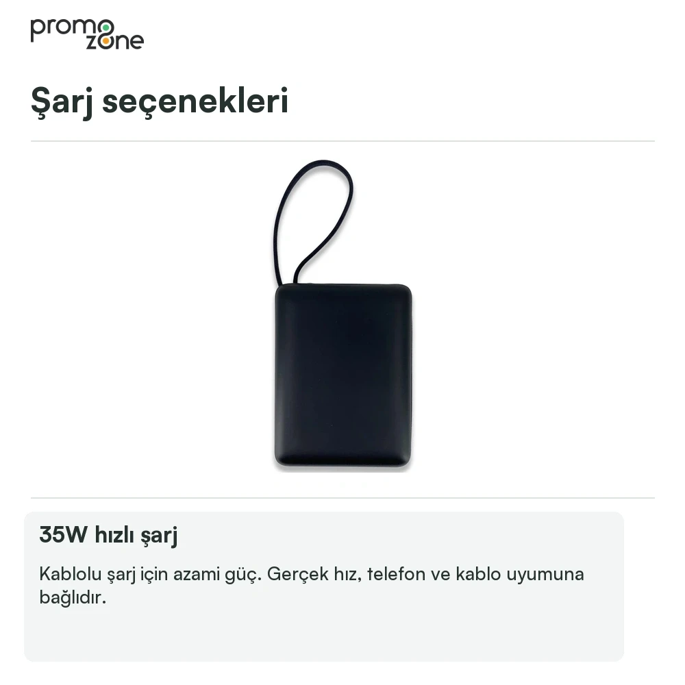 20.000 mAh Çift USB Girişli LED Göstergeli Powerbank Promozone