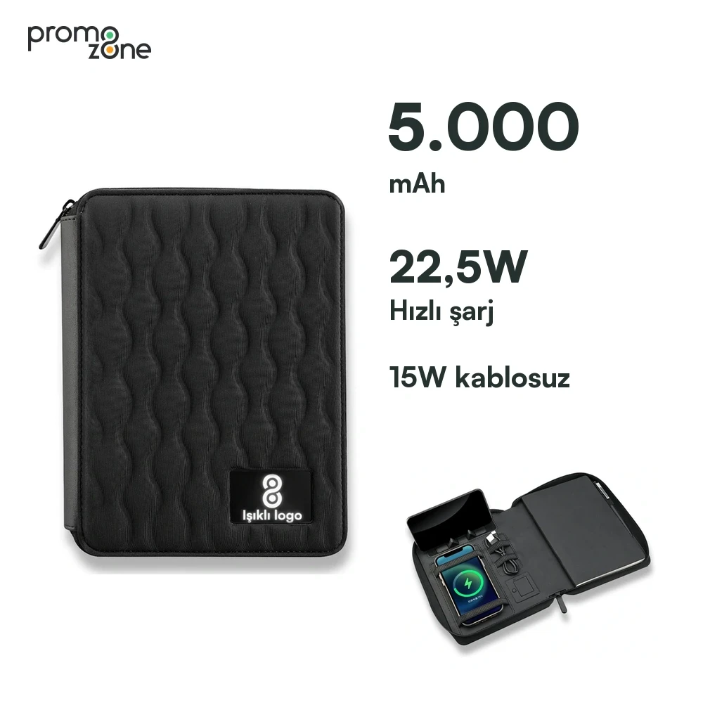 5.000 mAh MagSafe 22.5W Hızlı Şarj Destekli Ajanda Powerbank