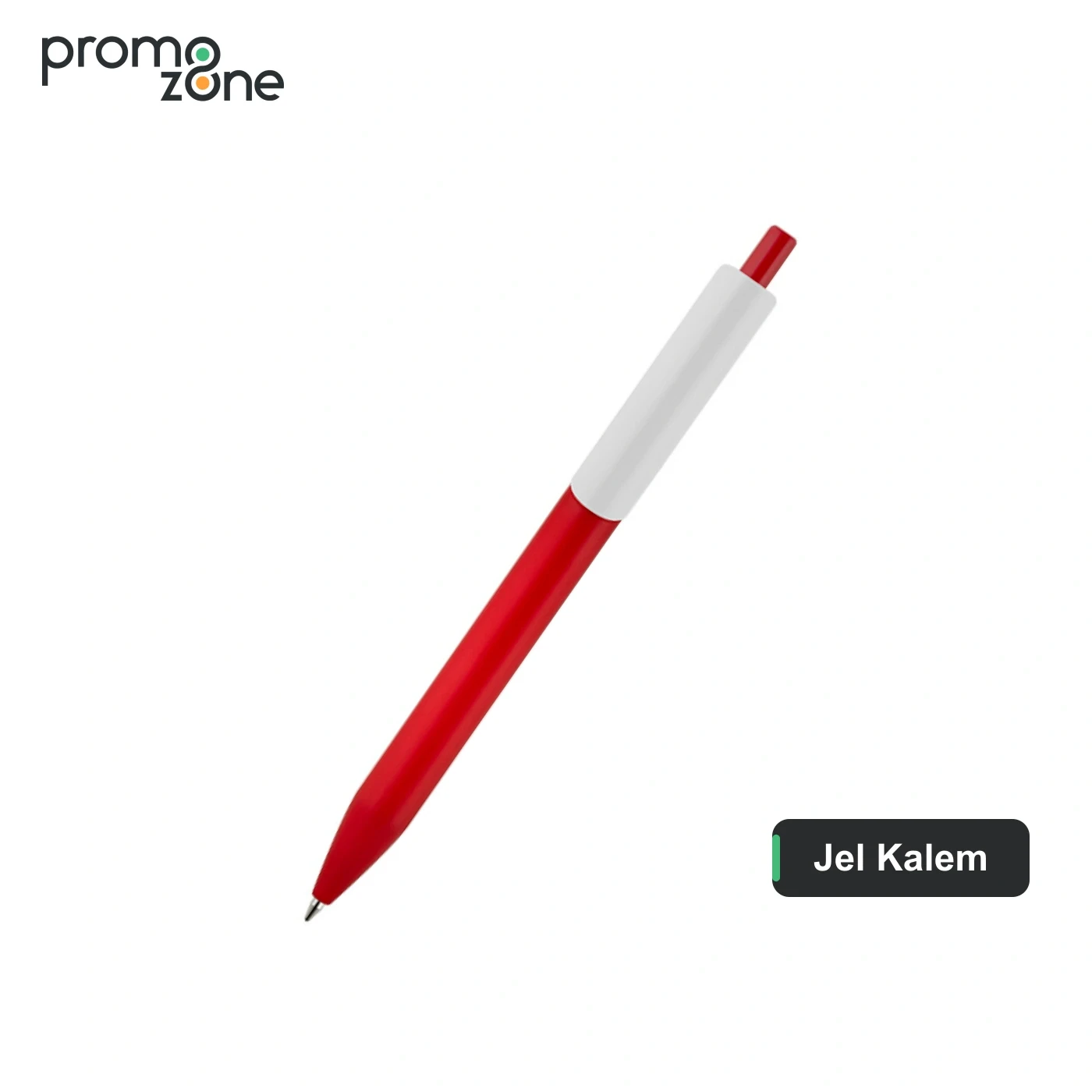 Beyaz Klipsli Plastik Jumbo Jel Refill Tükenmez Kalem Promozone