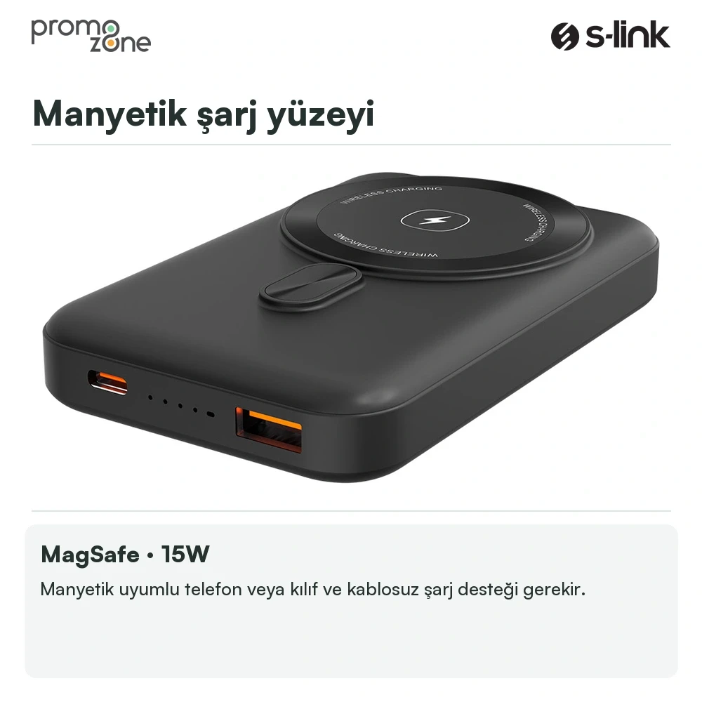 S-link M1031 10000mAh Magsafe 15W HSC22.5W+PD20W+QC3.0 LCD Taşınabilir Şarj Cihazı Powerbank