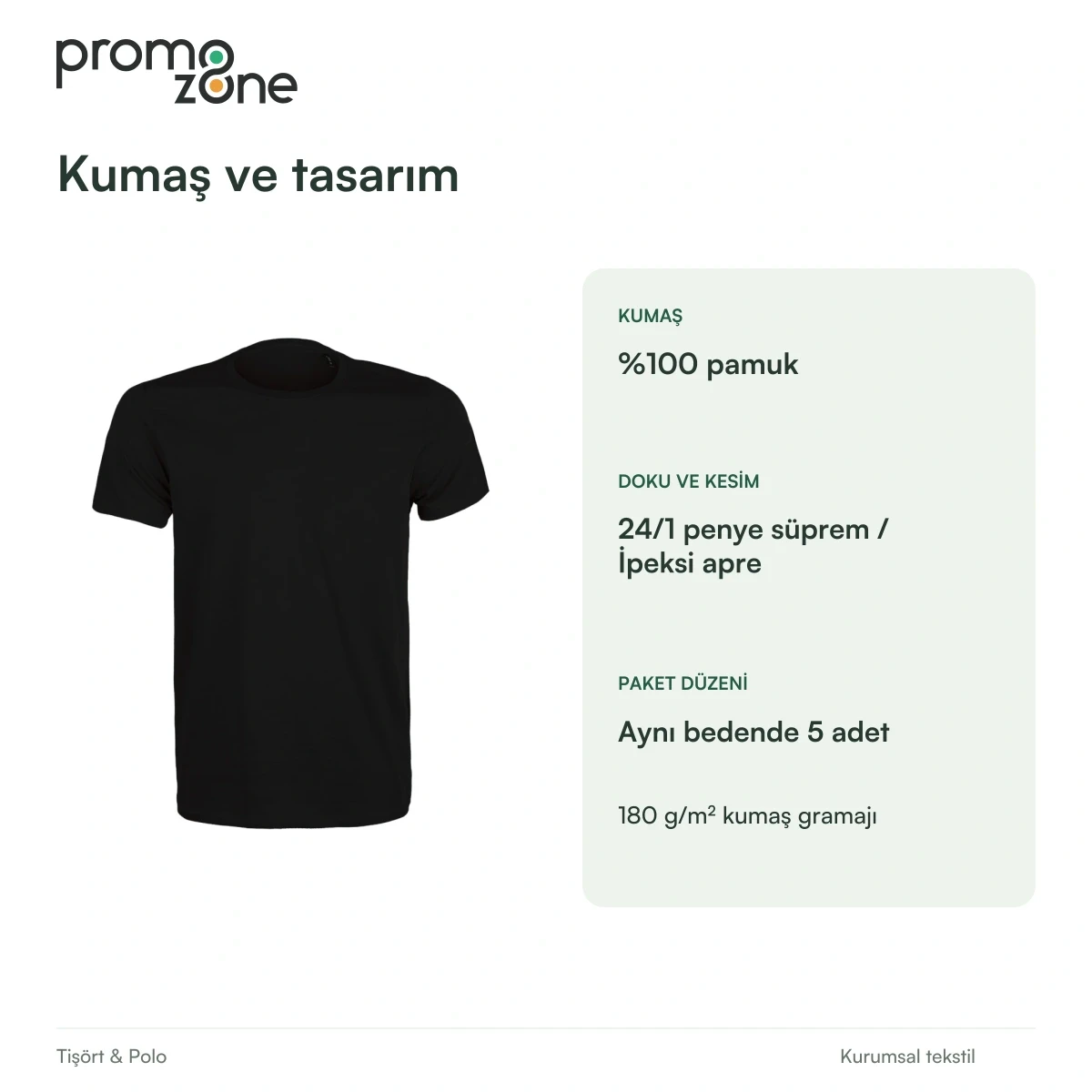 %100 Pamuklu 180 gsm Kaliteli Bisiklet Yaka Tişört