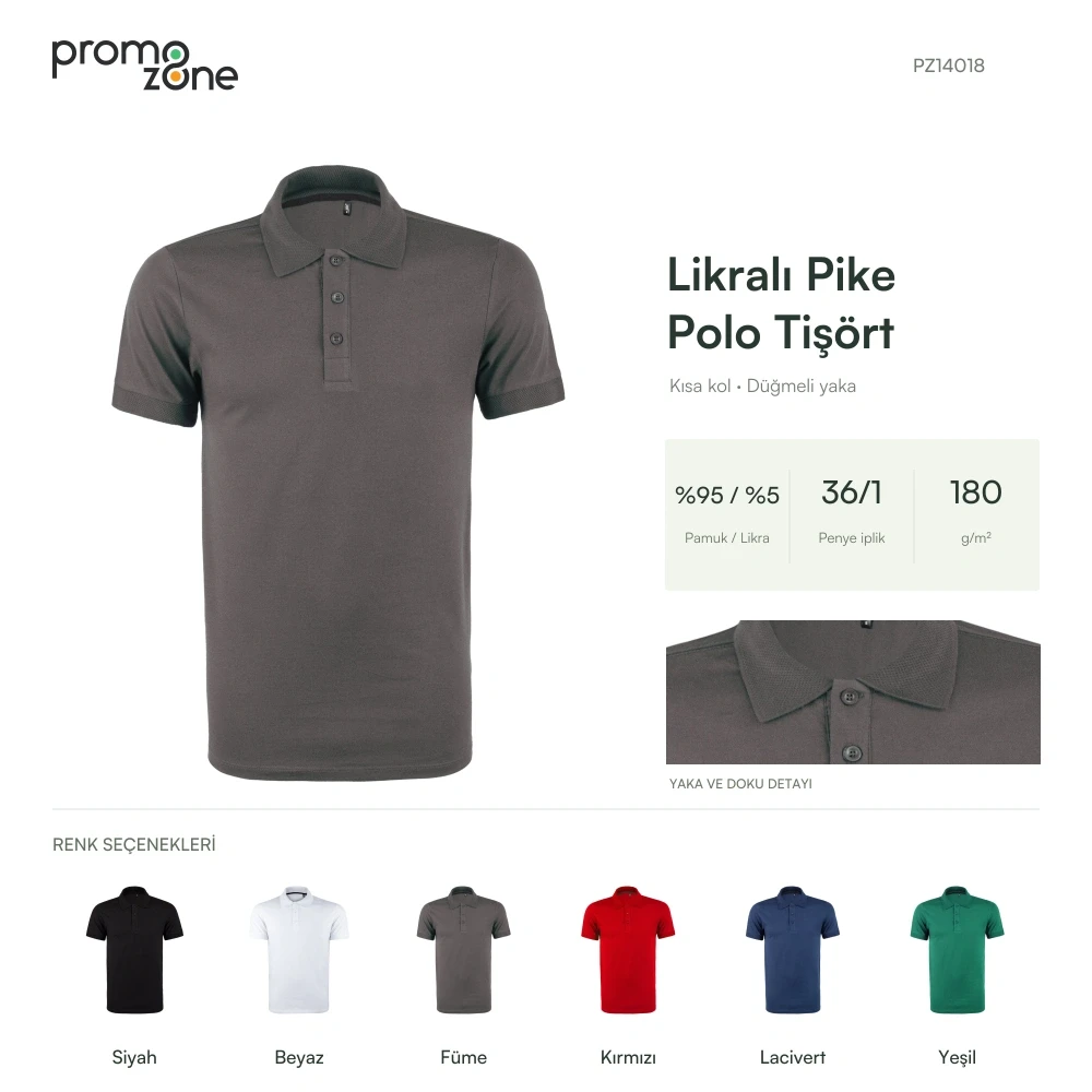 180gsm Pamuklu Kaliteli Polo Yaka Tişort