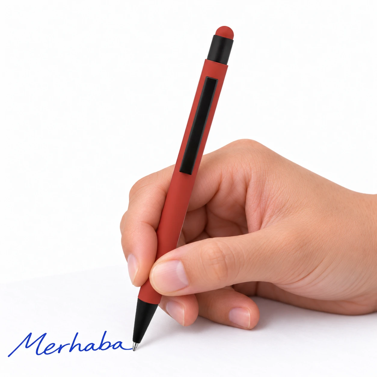 Metal Tükenmez Touchpen Kalem Rubber Gövde