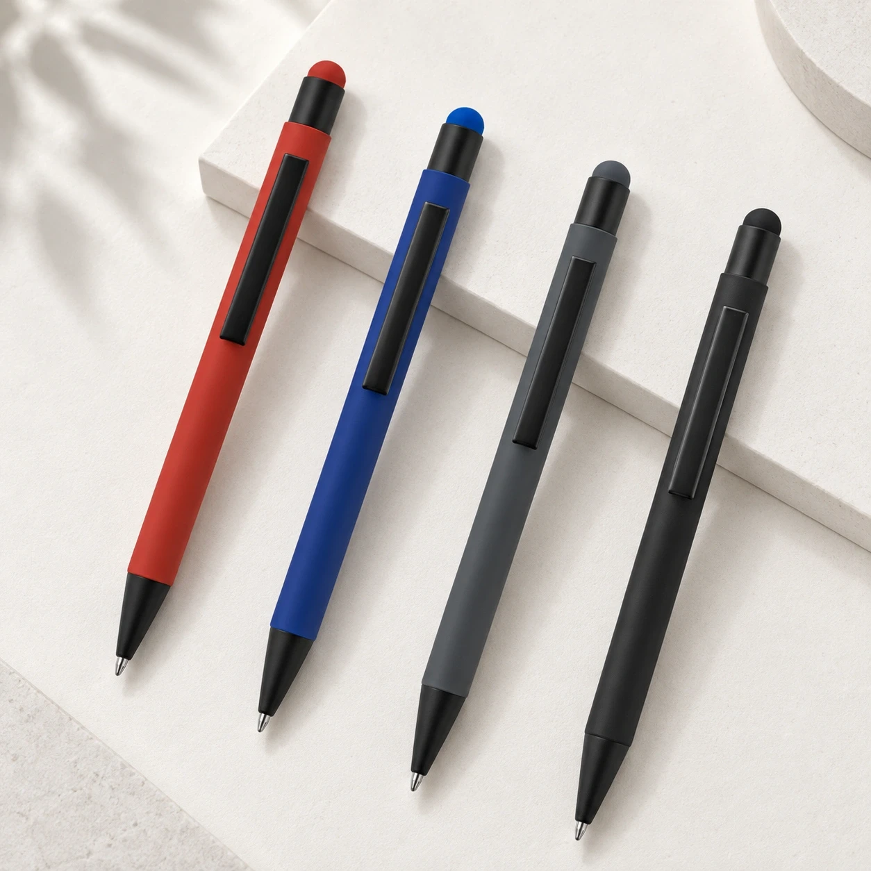 Metal Tükenmez Touchpen Kalem Rubber Gövde