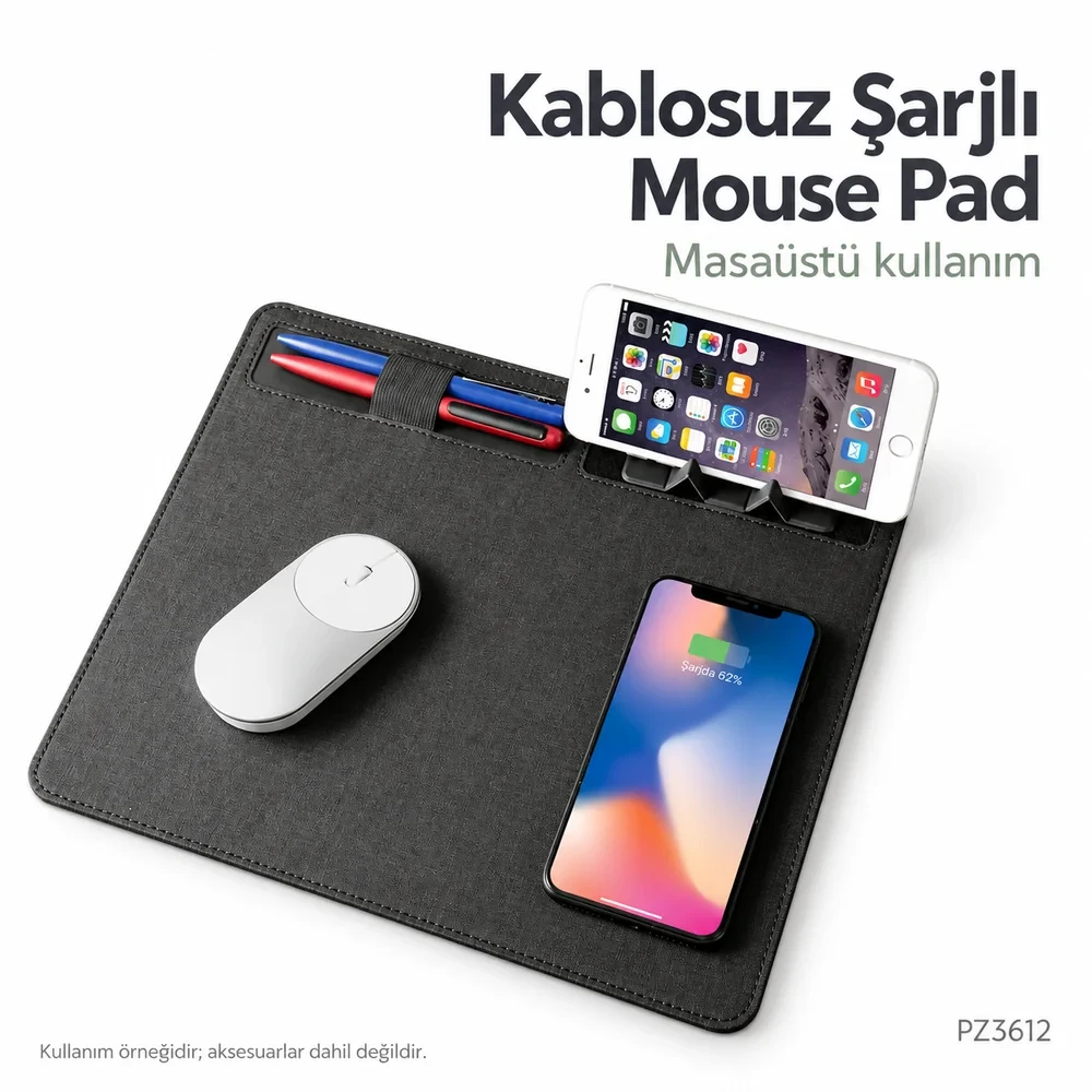 Wireless Kablosuz Şarjlı Mouse Pad