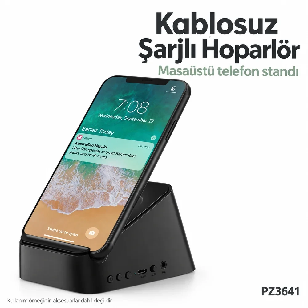 Bluetooth Hoparlör ve Wireless Kablosuz Şarj Standı