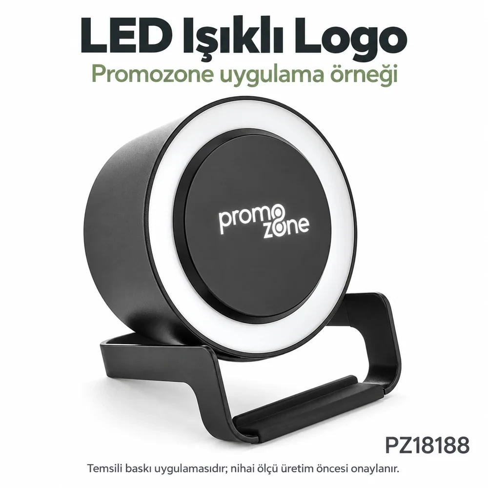 15W Wireless Şarj Özellikli Bluetooth Hoparlör  - Işıklı Logo