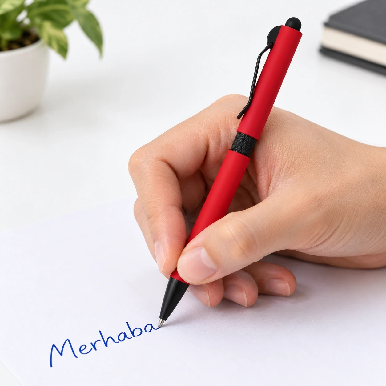Rubber Kaplamalı Touchpen Metal Tükenmez Kalem – Jell Refill