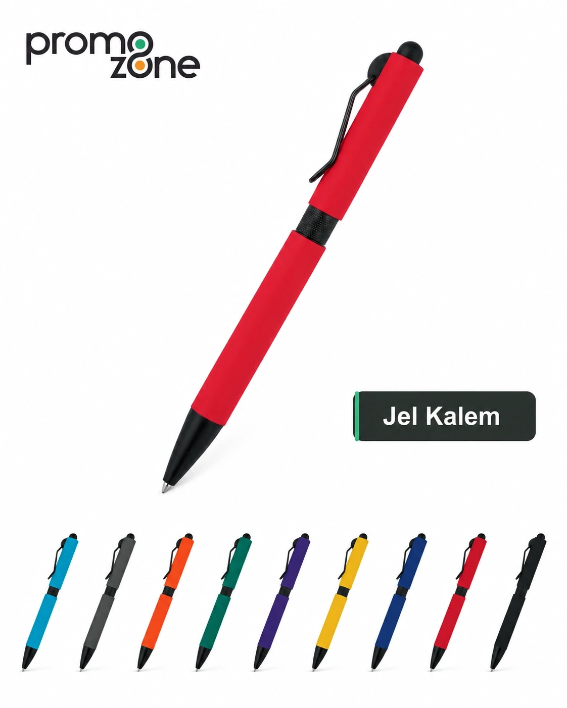 Rubber Kaplamalı Touchpen Metal Tükenmez Kalem – Jell Refill