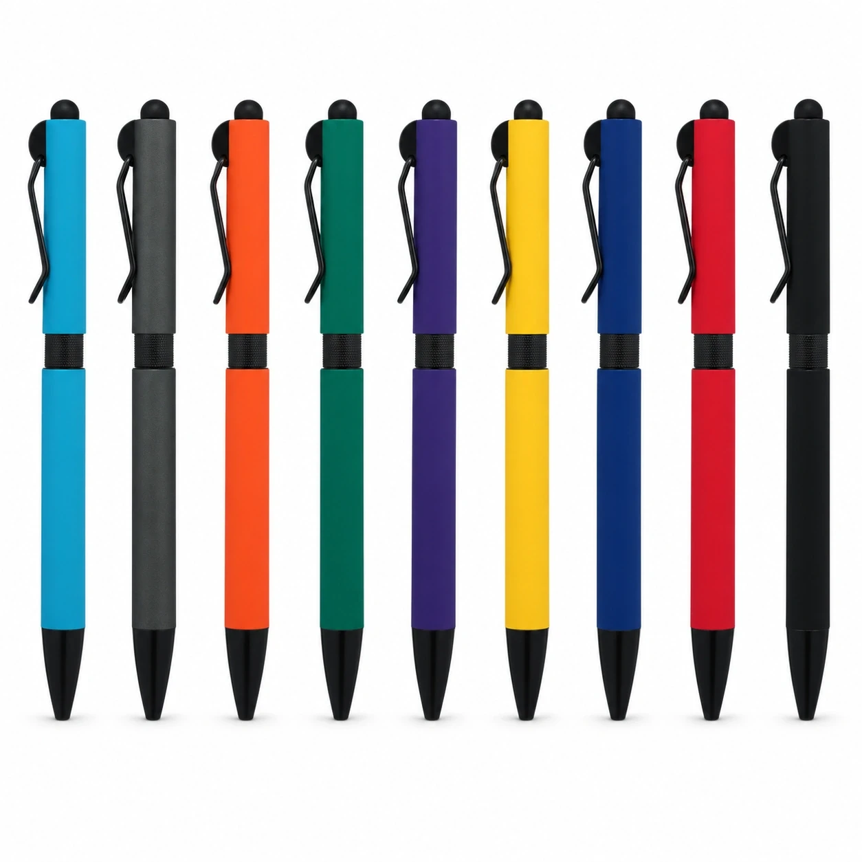Rubber Kaplamalı Touchpen Metal Tükenmez Kalem – Jell Refill