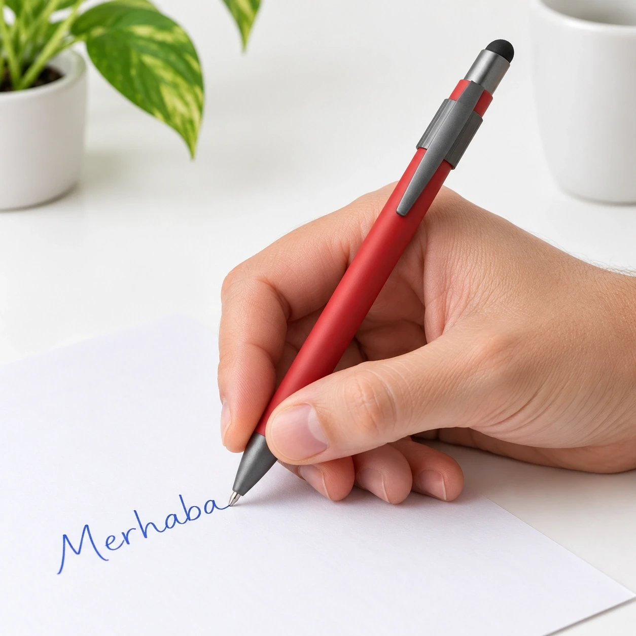 Stres Çarklı Touchpen Metal Tükenmez Kalem