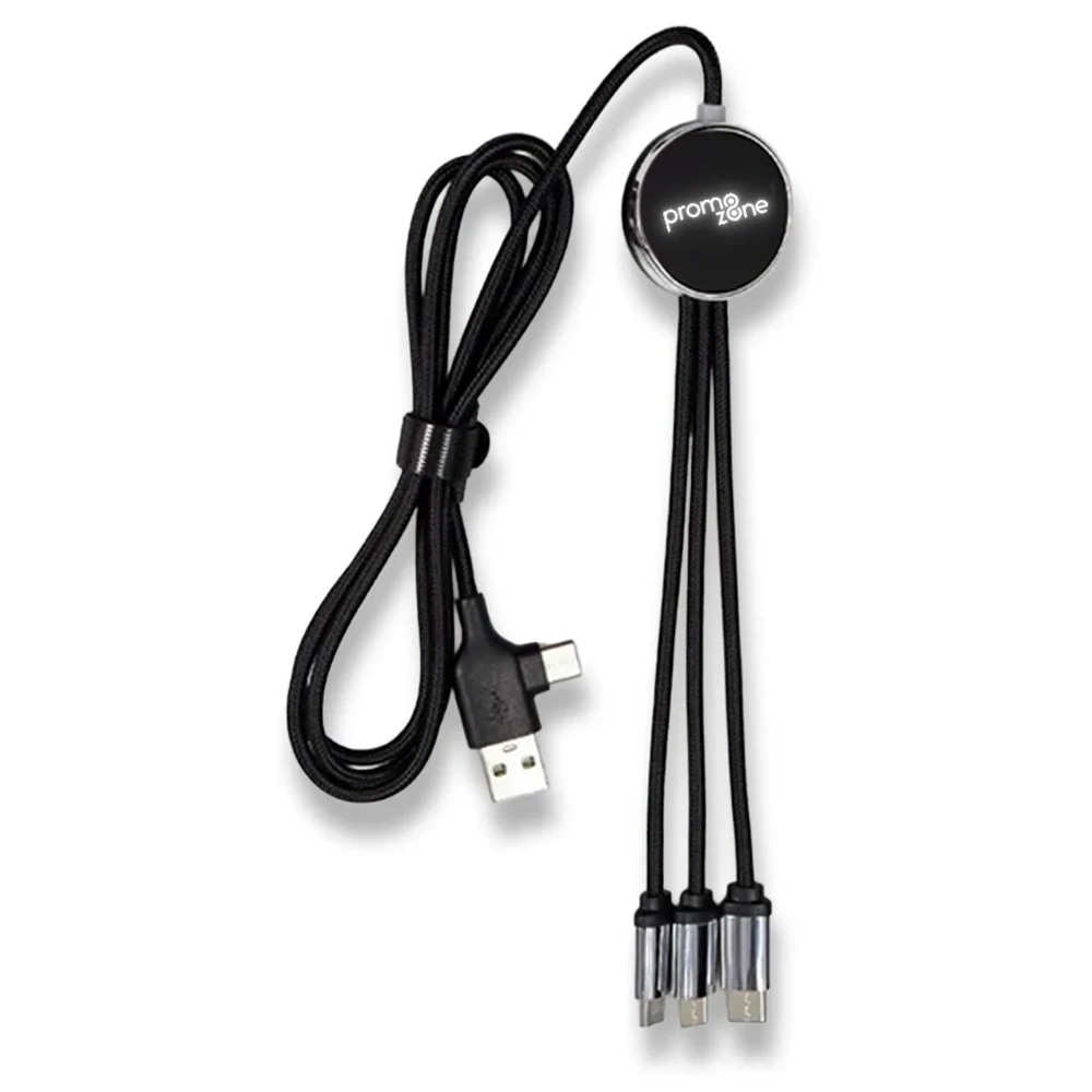 Işıklı Logo 60W Hızlı Type-C Uçlu Şarj Kablosu (Data Transferli)