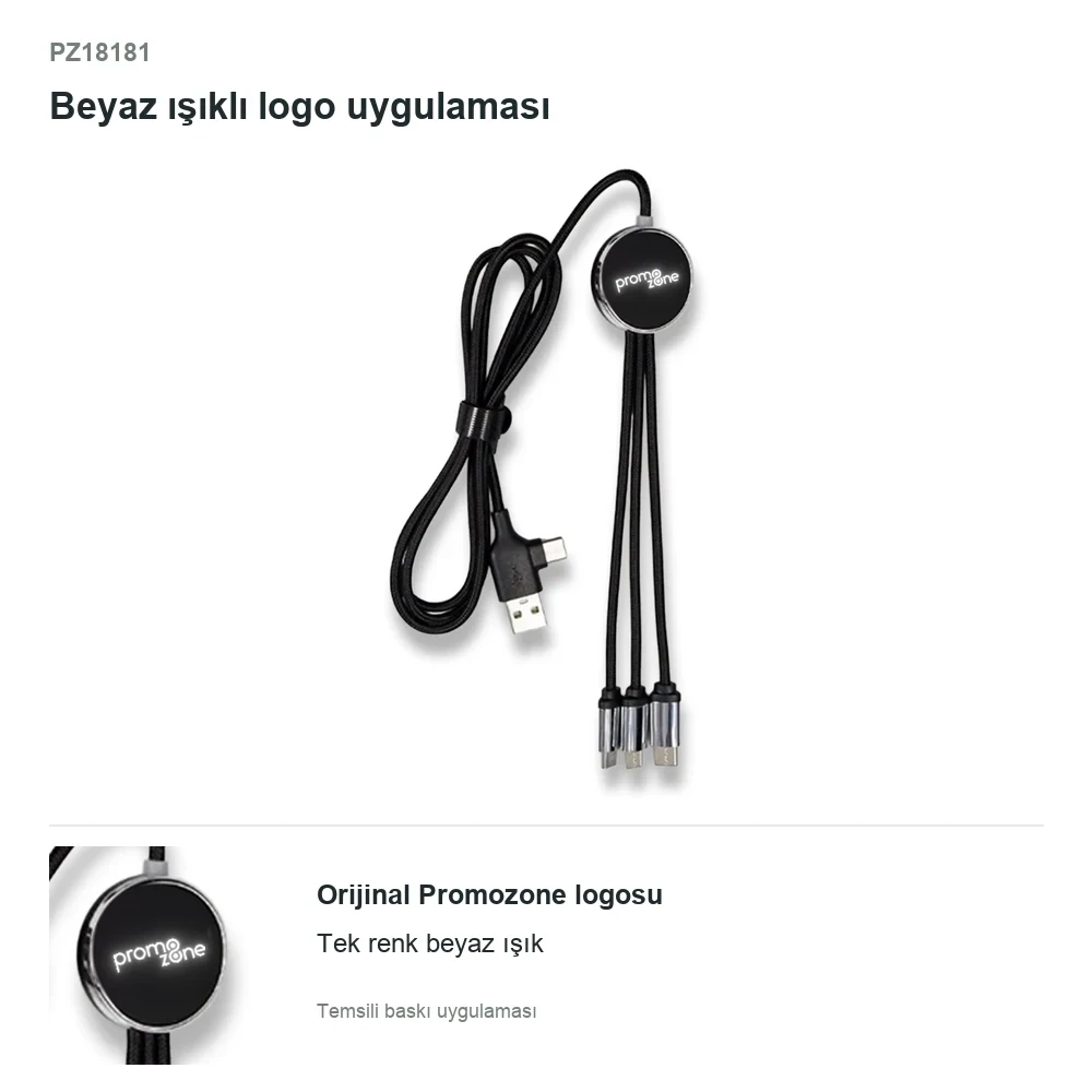 Işıklı Logo 60W Hızlı Type-C Uçlu Şarj Kablosu (Data Transferli)