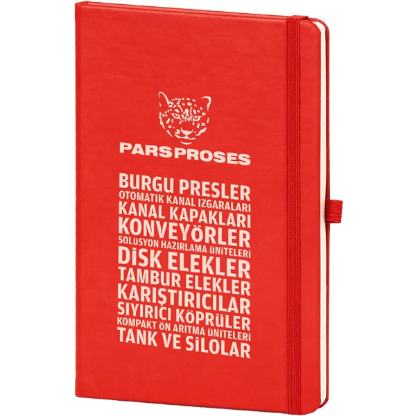 13x21 Termo Deri EKONOMİK Tarihsiz Defter 60gr. İç Kağıt - Kırmızı