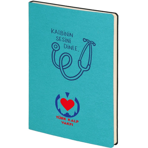 17x24 Kenarı Boyalı Yumuşak Kapaklı Tarihsiz Defter - Turkuaz