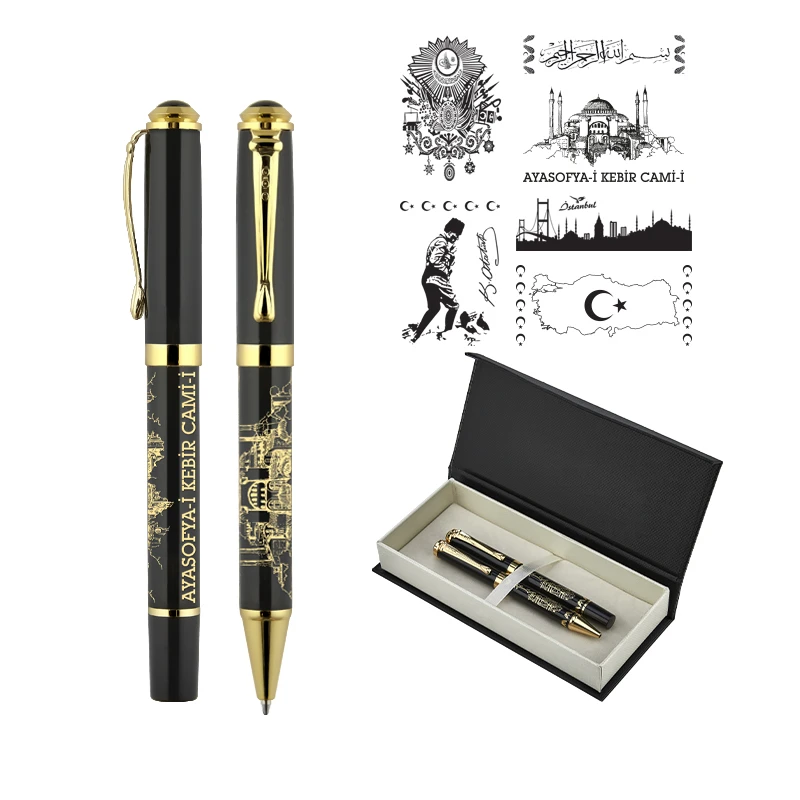 Kabartma Figürlü Metal Roller & Tükenmez Kalem Seti Promozone