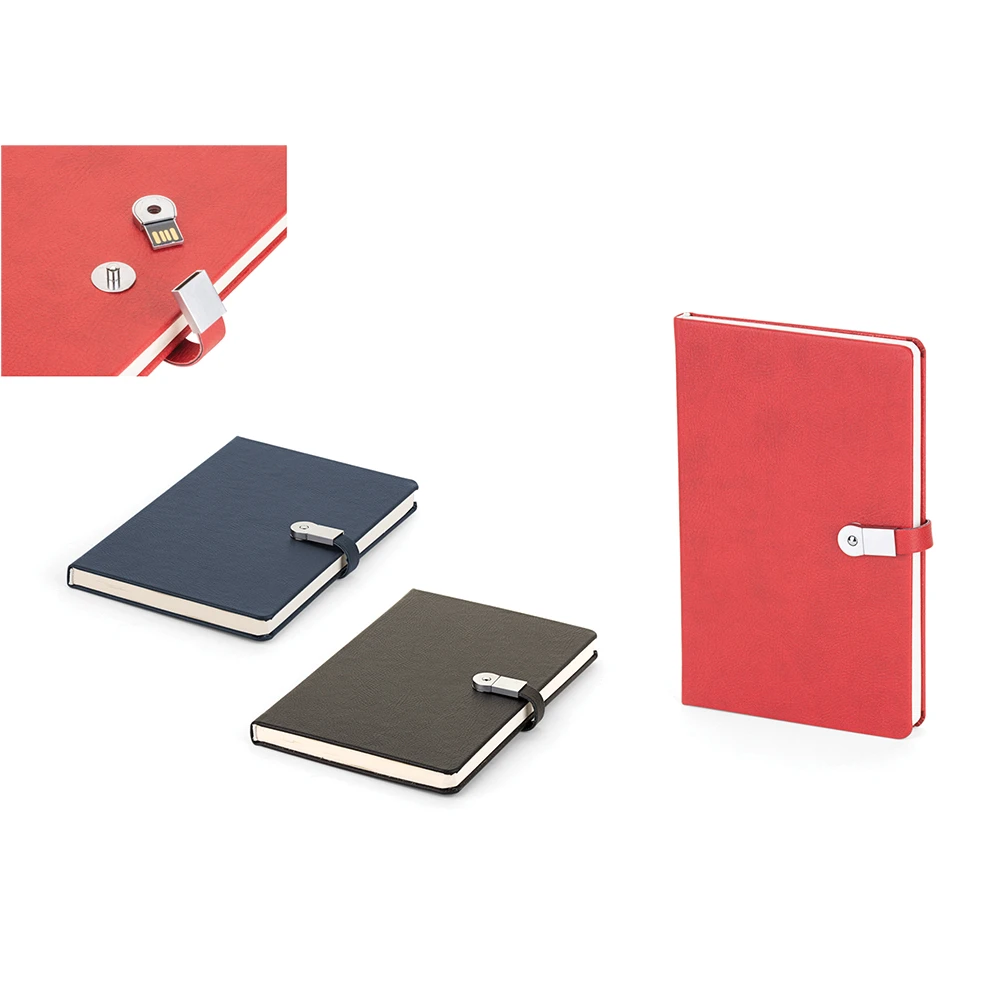 Termoderi Kapaklı USB'li Defter ( 13 x 21 cm ) Promozone