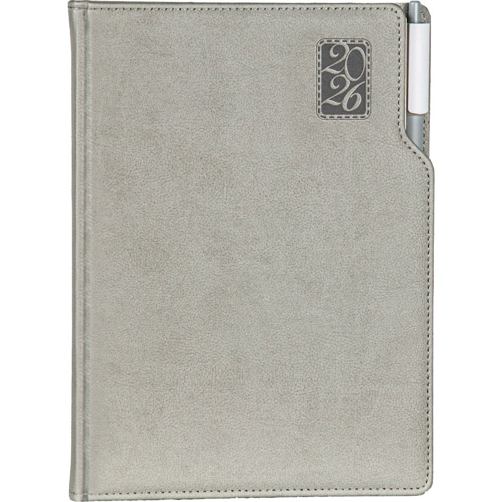 17 x 24 cm Termo Deri Sert Kapaklı Günlük Tarihli Ajanda 336 Sayfa 70 gr Ivory Krem Çizgili İç Kağıt Kalem Tutuculu Promozone