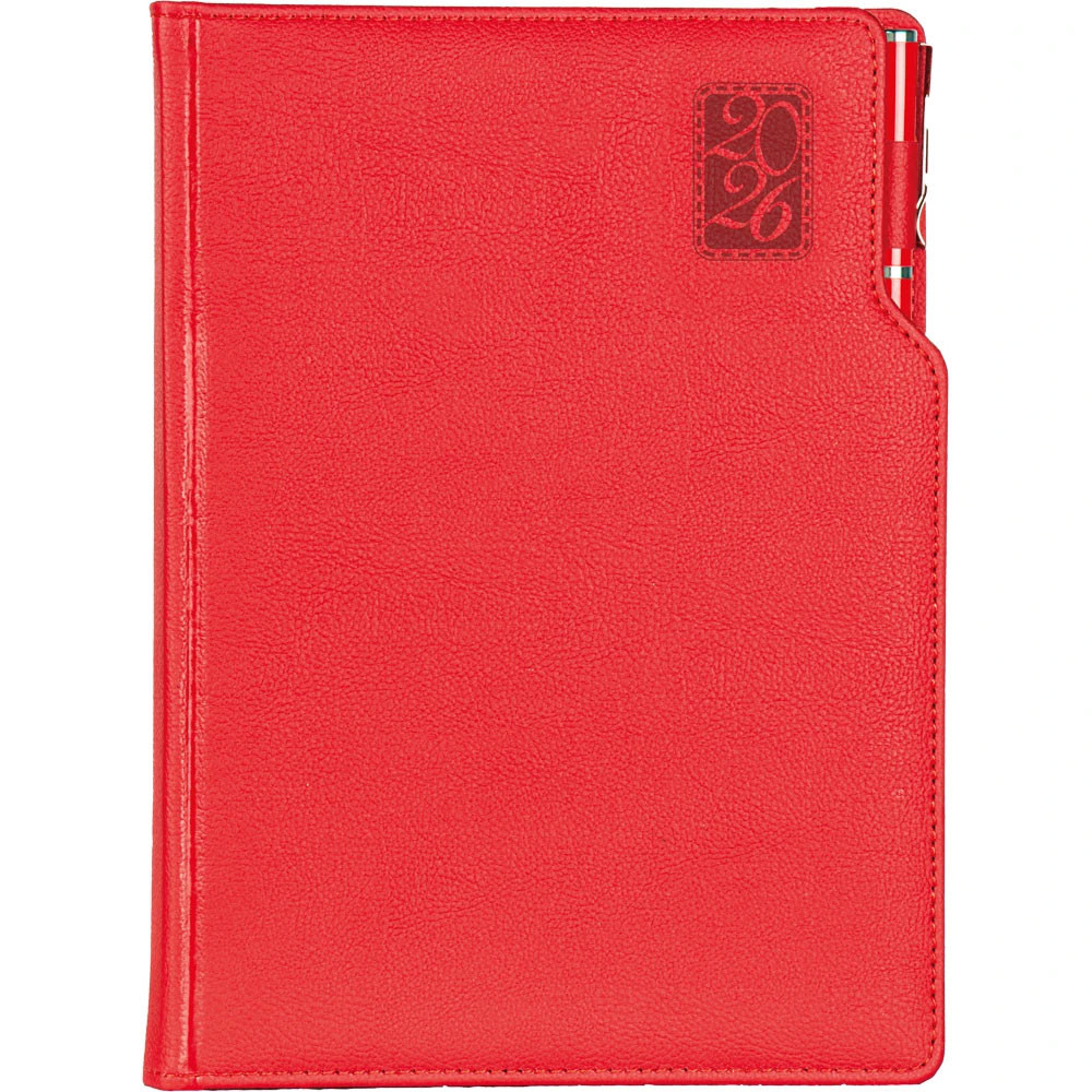 17 x 24 cm Termo Deri Sert Kapaklı Günlük Tarihli Ajanda 336 Sayfa 70 gr Ivory Krem Çizgili İç Kağıt Kalem Tutuculu Promozone