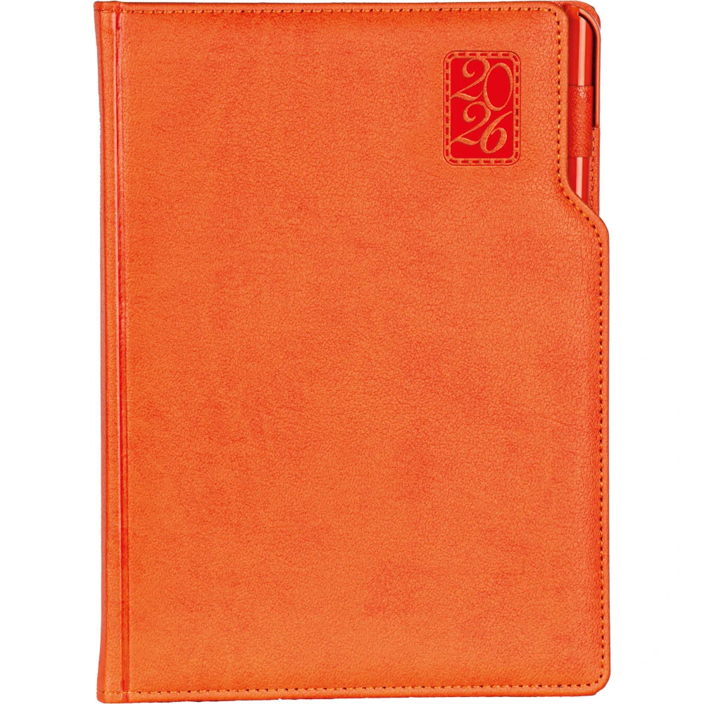 17 x 24 cm Termo Deri Sert Kapaklı Günlük Tarihli Ajanda 336 Sayfa 70 gr Ivory Krem Çizgili İç Kağıt Kalem Tutuculu Promozone