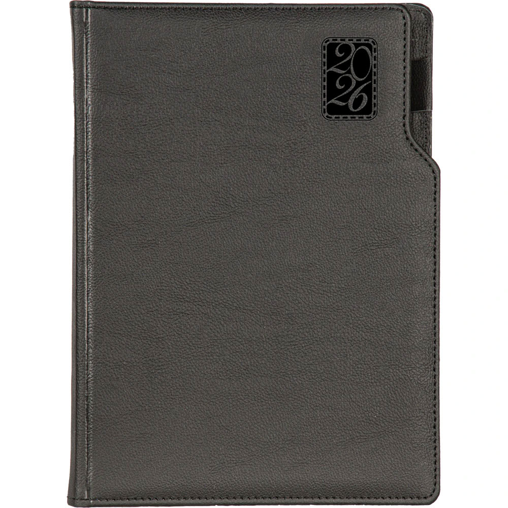 17 x 24 cm Termo Deri Sert Kapaklı Günlük Tarihli Ajanda 336 Sayfa 70 gr Ivory Krem Çizgili İç Kağıt Kalem Tutuculu Promozone