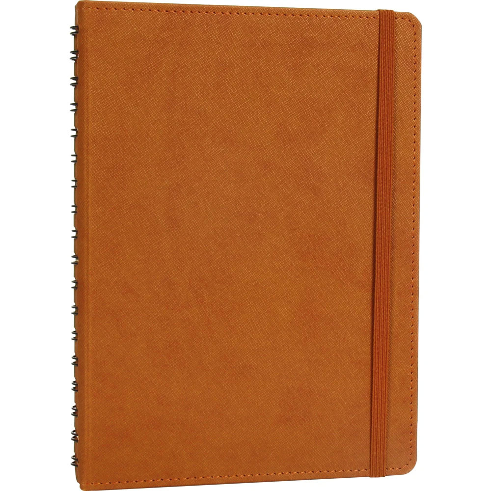 17,5 x 24 cm Gizli Spiralli Termo Deri Sert Kapaklı Günlük Tarihli Ajanda 336 Sayfa 70 gr Ivory Krem Çizgili İç Kağıt Promozone