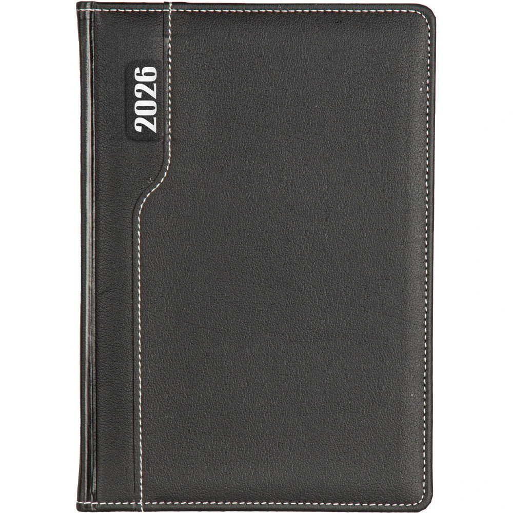 17 x 24 cm Termo PU Sert Kapaklı Günlük Tarihli Ajanda 320 Sayfa 70 gr Krem Çizgili İç Kağıt Promozone