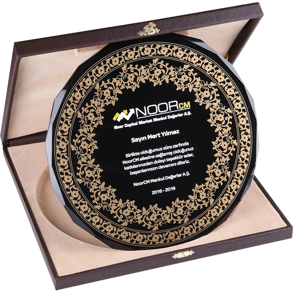 25 x 25 cm Kutulu Kristal Plaket Promozone