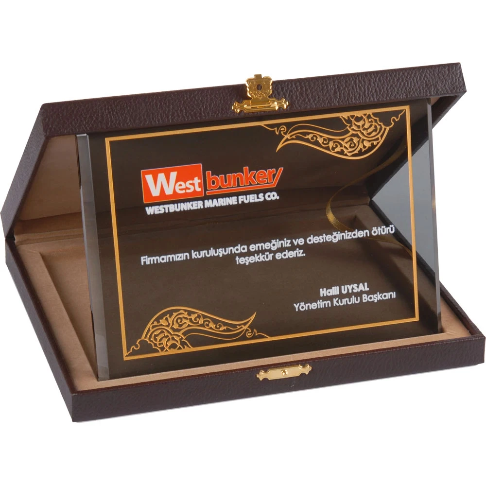 15 x 20 cm Kutulu Kristal Plaket Promozone