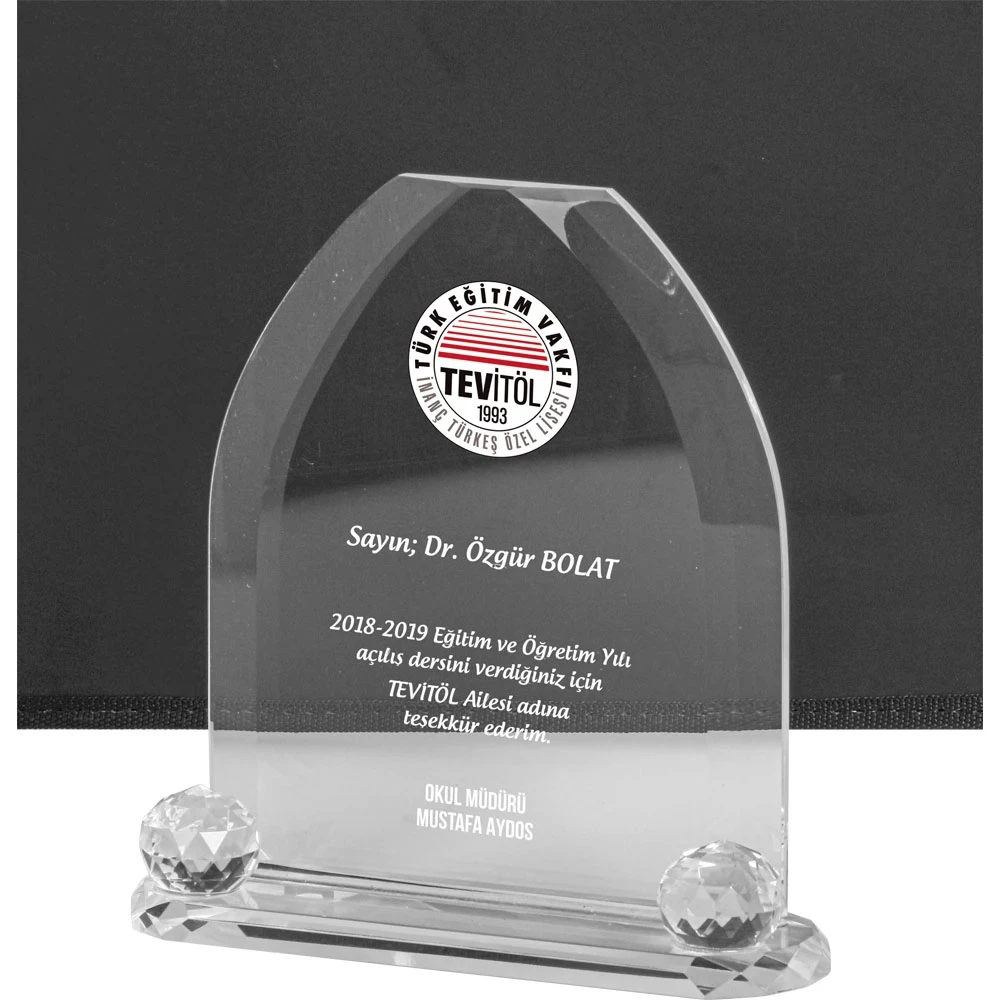 18,5 x 18,5 cm Kristal Plaket Promozone